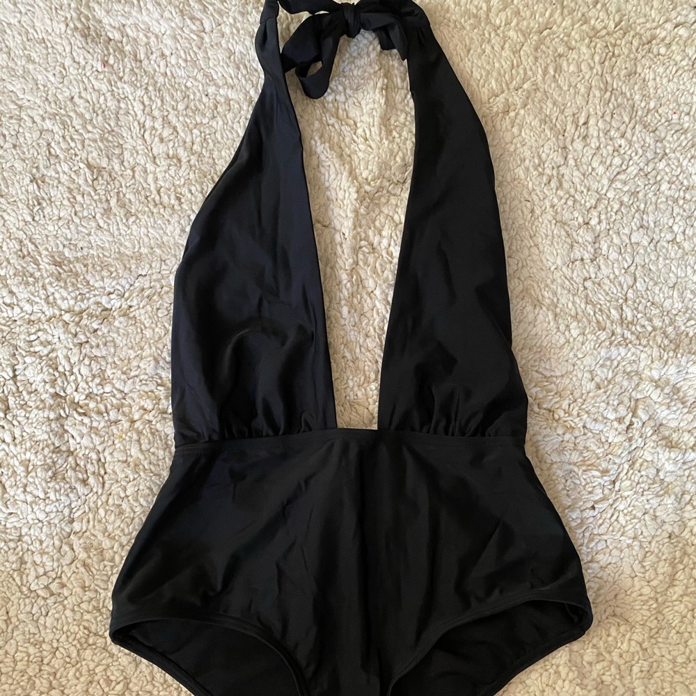 Black one piece bathing suit